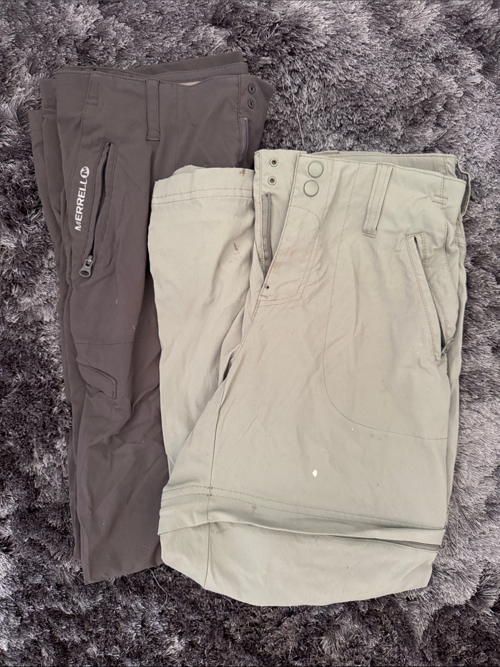 Merrell Dark Grey Pants and Olive Pants with Convertible Shorts (2 pairs) - 4